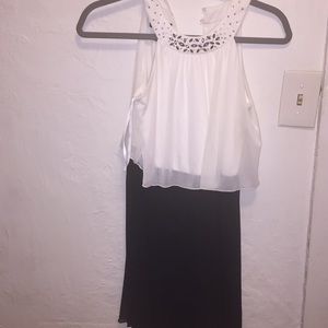 black and white dress